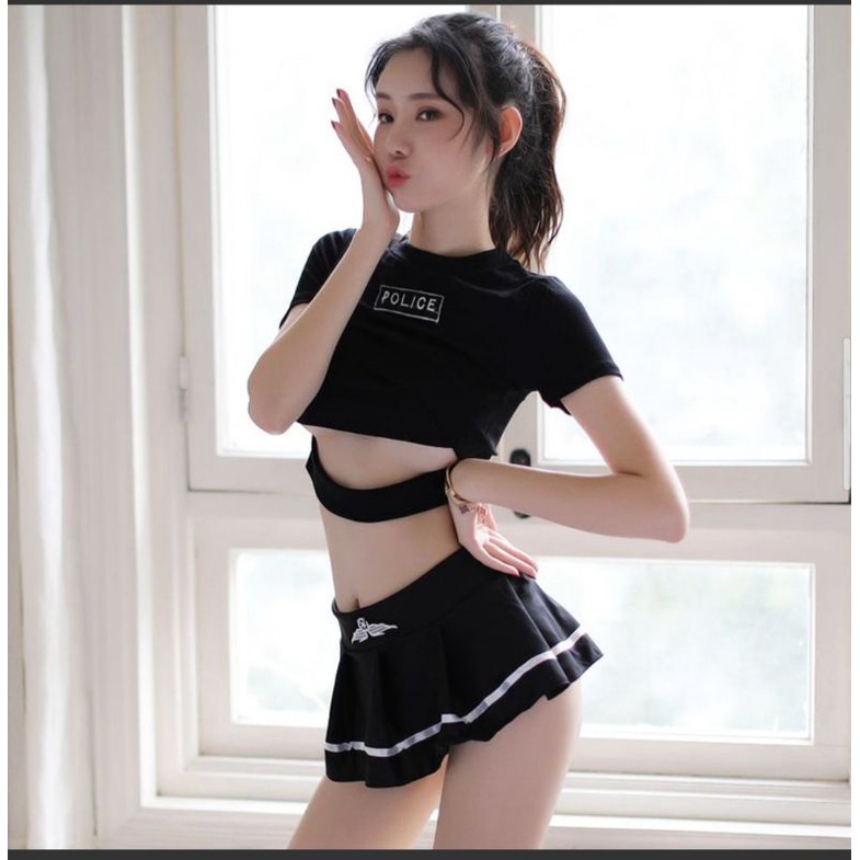 Lingerie costplay maid mahasiswa police baju tidur sexy hot