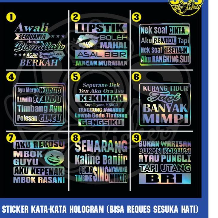 

Hot Offer✔️ - STICKER CUTTING KATA KATA HOLOGRAM (TERMURAH)