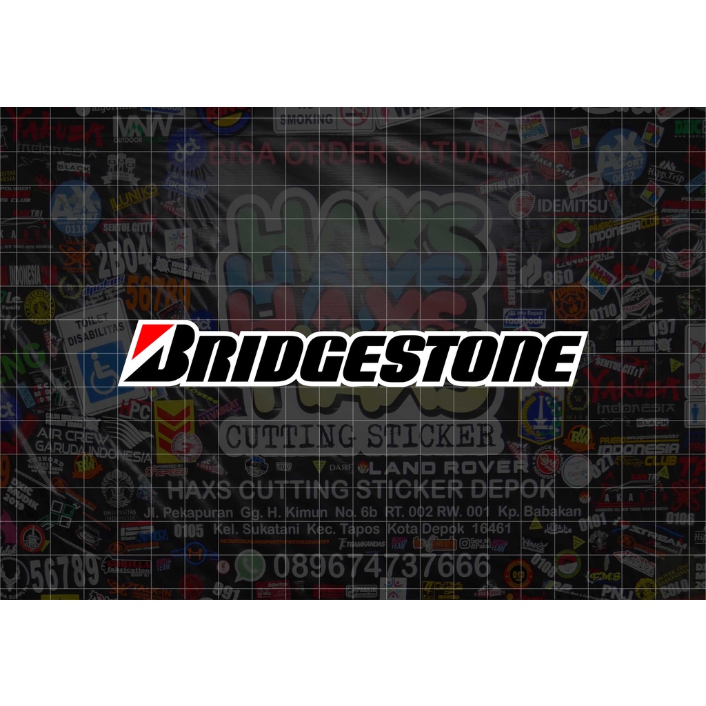 Cutting Sticker Logo Tulisan Bridgestone Mobil Motor Ukuran 14 Cm