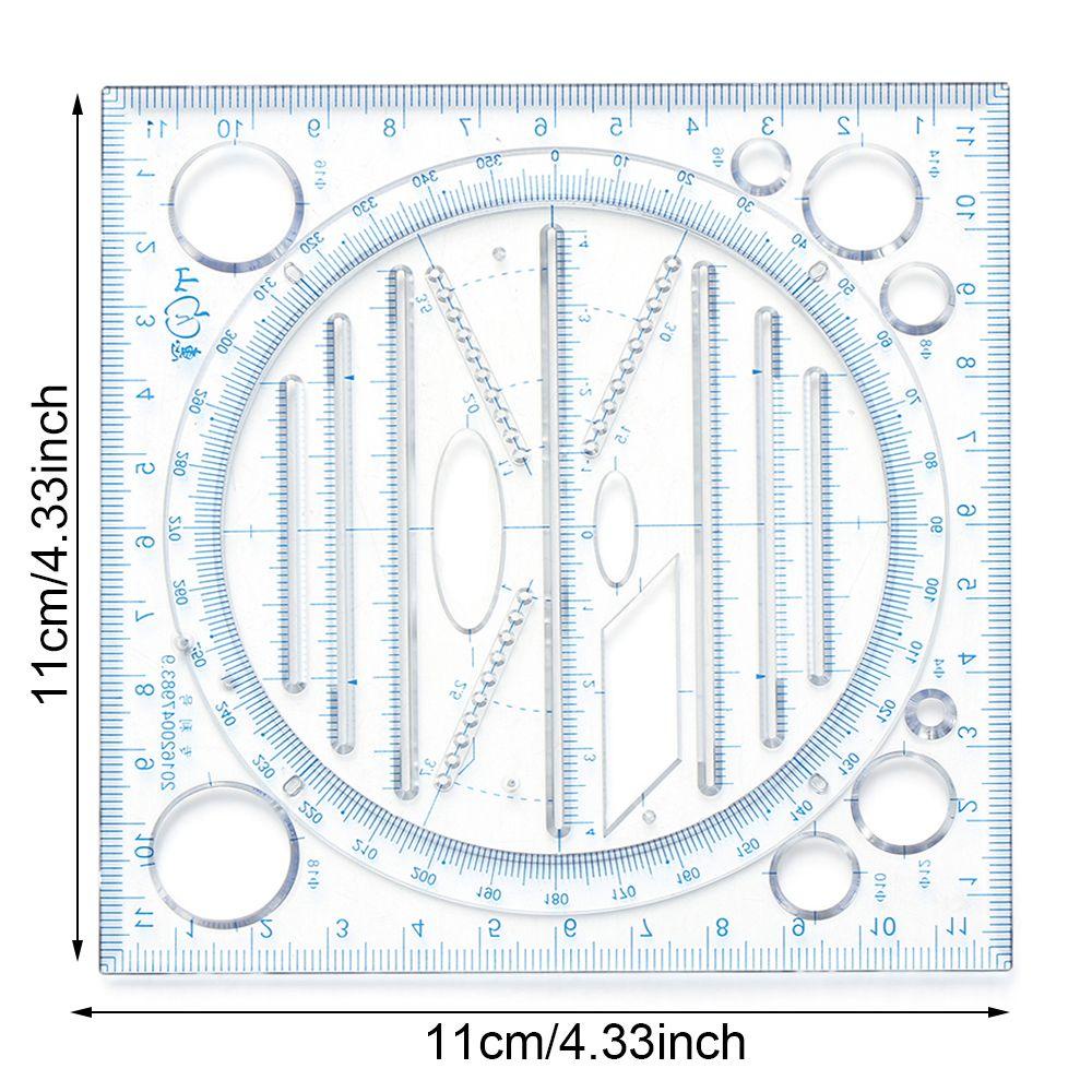 R-flower Fast Drawing Rulers Template Geometris Perlengkapan Kantor Sekolah Multifungsi