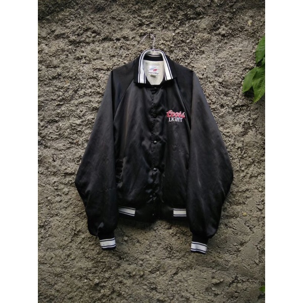 Vintage 80s Design Pro Satin Varsity Jacket