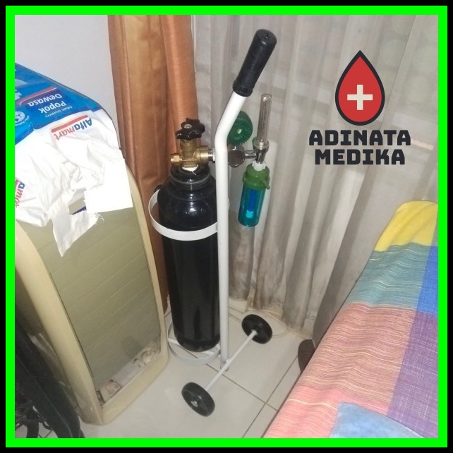 Trolley Troli Tabung Gas Oksigen Ukuran 1m3