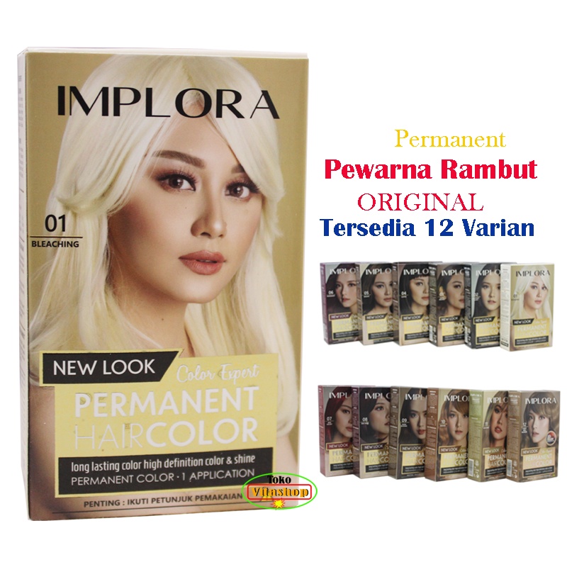 Pewarna Rambut Implora Cat Semir Rambut Permanent Hair Color Bleaching