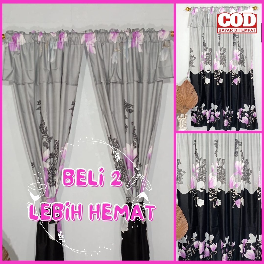 Gorden Jendela Panjang 2 Meter Lebar 1 Meter Bahan Katun Polymicro