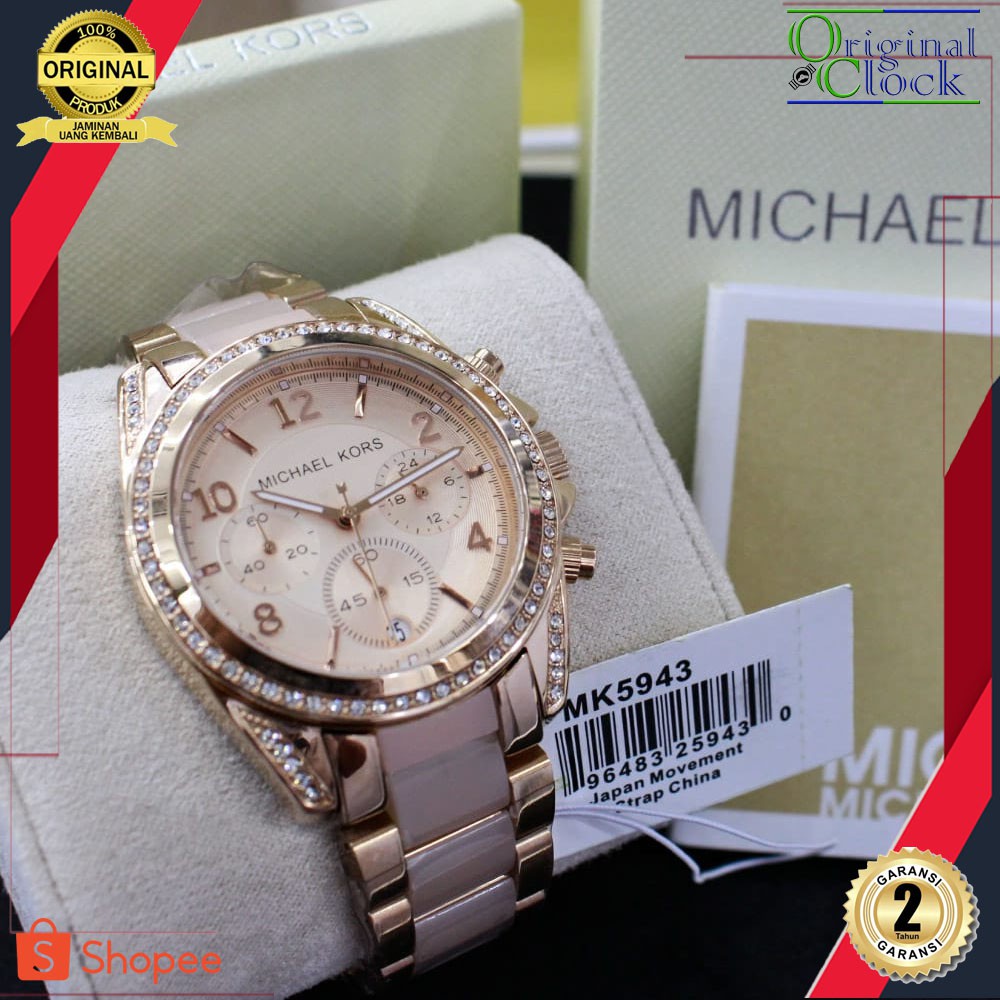 JAM TANGAN PRIA WANITA | RANTAI | KULIT | KARET | MURAH | WANITA M1CHA3L K0RS [ORIGINAL MK5943] ROSE