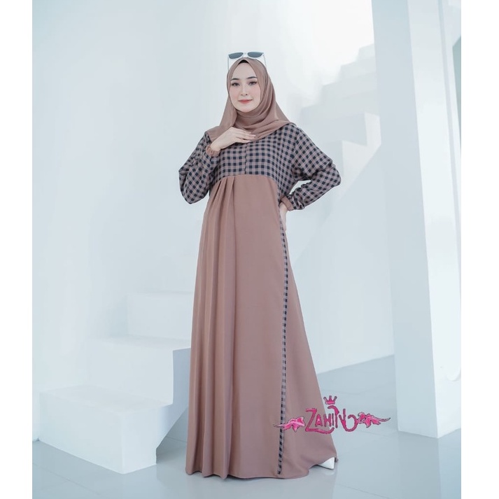 GAMIS SANDRA ORI BY ZAHIN DRESS SANDRA ZAHIN GAMIS WANITA KOMBINASI KOTAK FASHION MUSLIMAH DRESS MUS