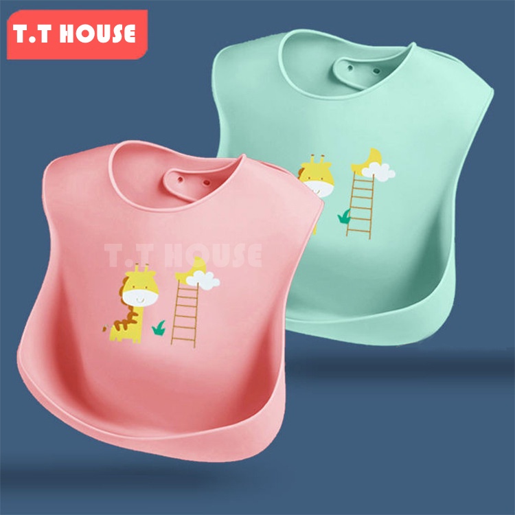 Silicone Bib Slaber Makan Anak Bayi Baby Bib Burp Penadah Makan Anak Full Silikon TERBARU!!