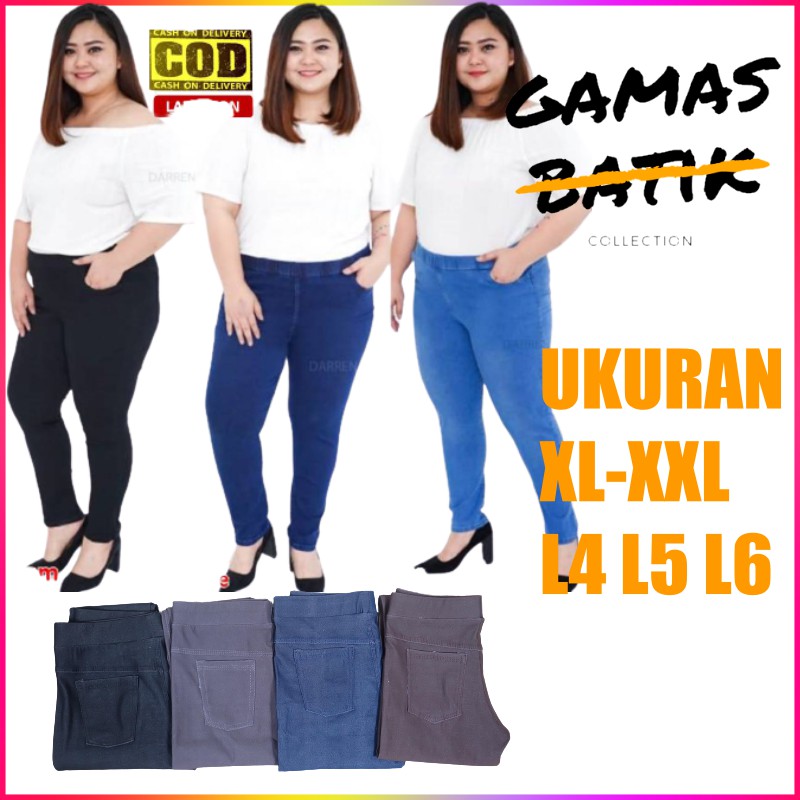 FLASH SALE Celana Legging Denim Wanita Ukuran XL sampai Jumbo Big Size