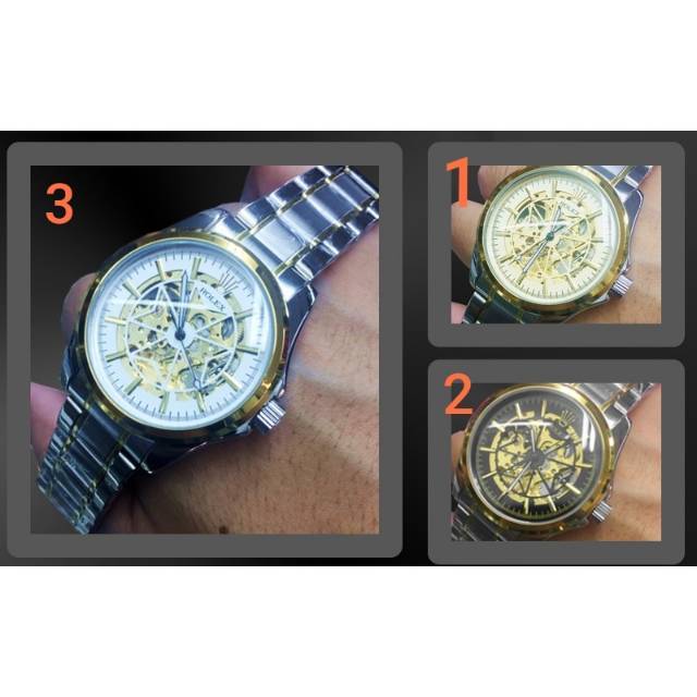 Jam Tangan Pria Otomatis Skeleton Rolex Big Chain Star