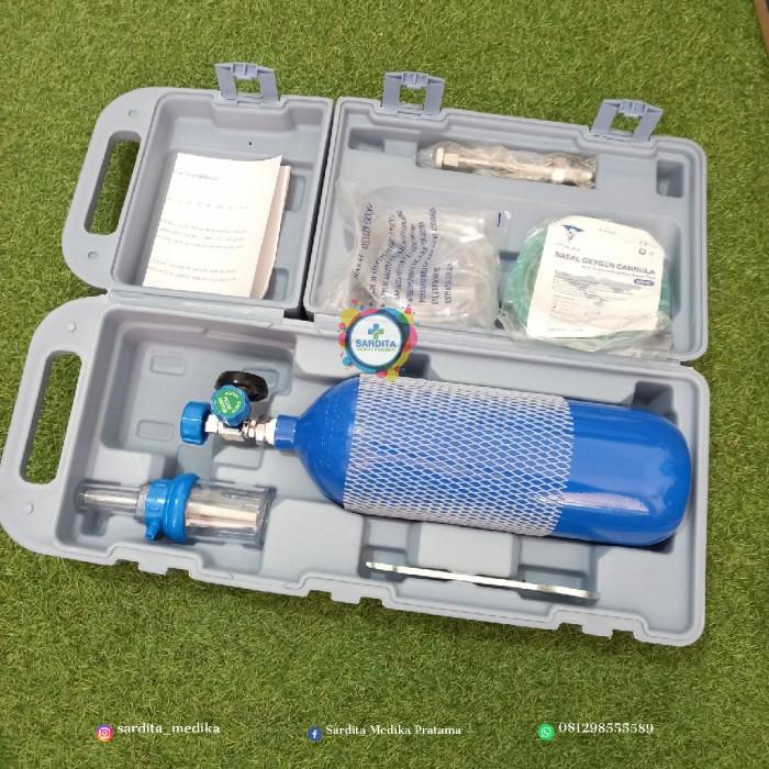 Regulator Tabung Oksigen Portable 2 Liter Hardcase Plus Regulator Plus Nassal