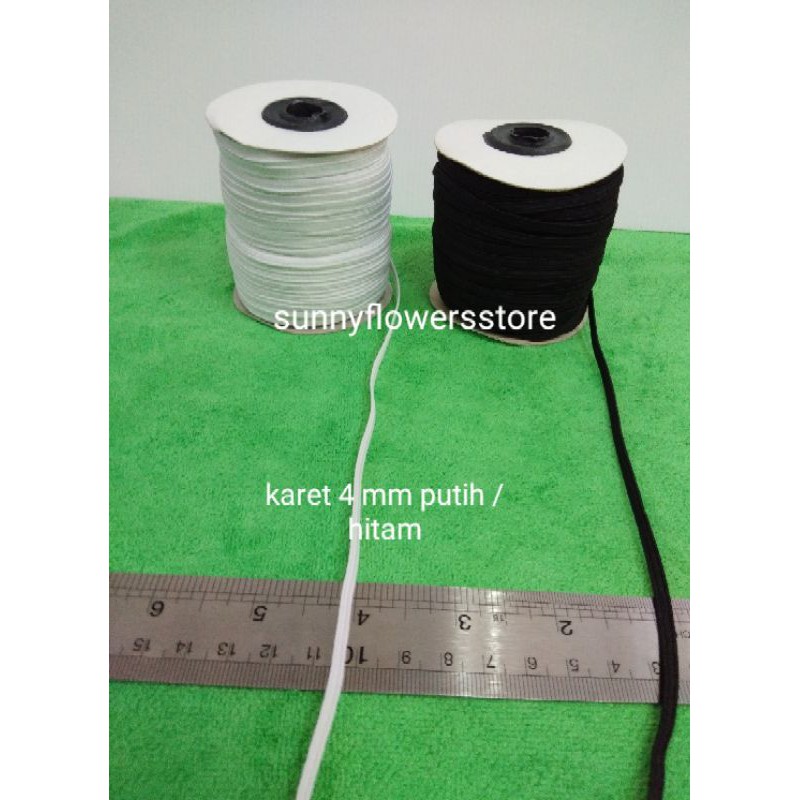 karet elastis beby putih hitam isi  100yard