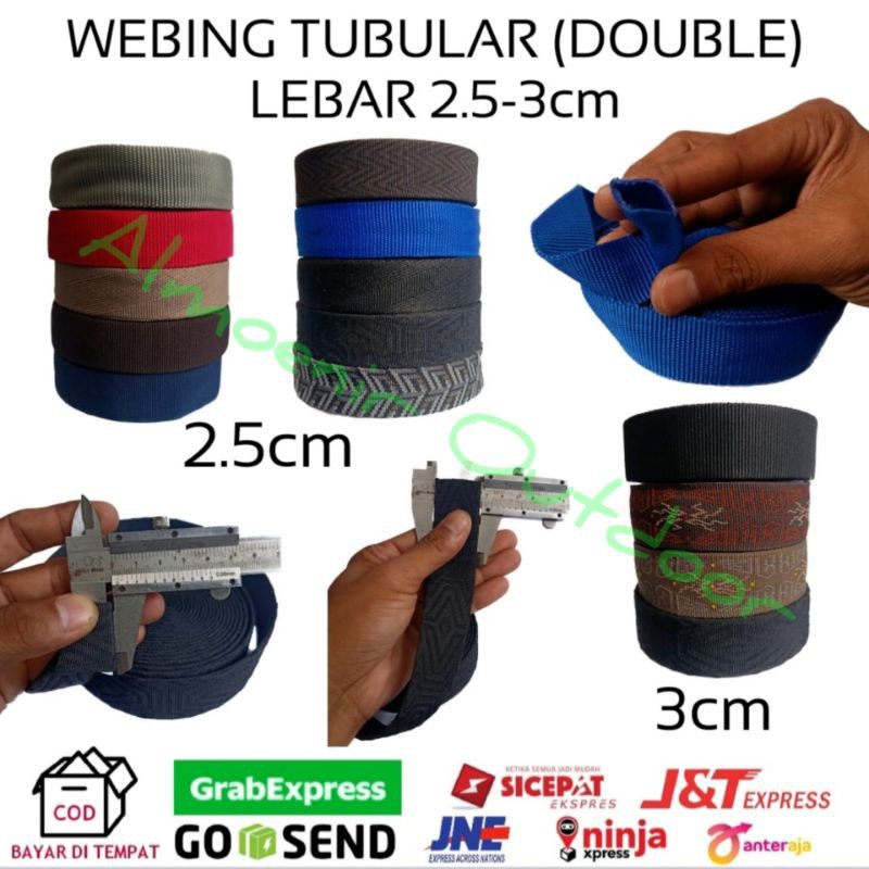 

tali webing tubular double satu roll tali hammock camping survival outdoor
