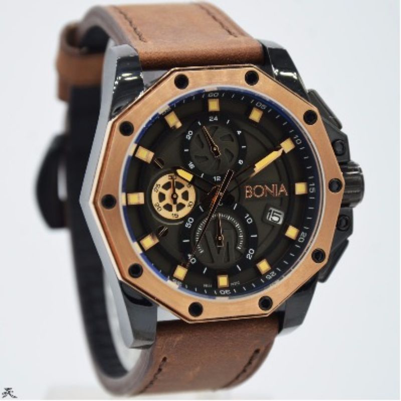Jam Tangan Pria Bonia BNB10222 Leather Kulit Original Murah