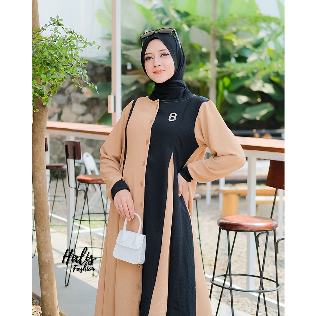 Set Celana Long Tunik/ Set Wanita Halis Original/ Set Celana Bahan Cringkle