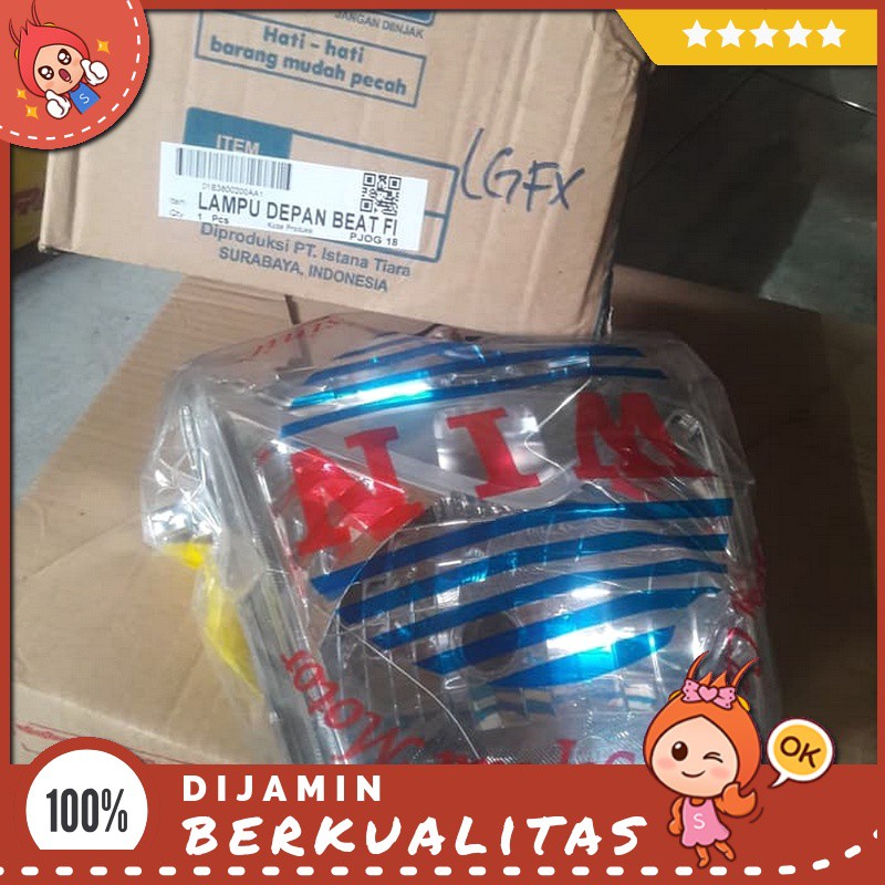 Reflektor / Lampu Depan Honda Beat Fi / Injeksi Asli Original Merk Win Sparepart Motor Murah