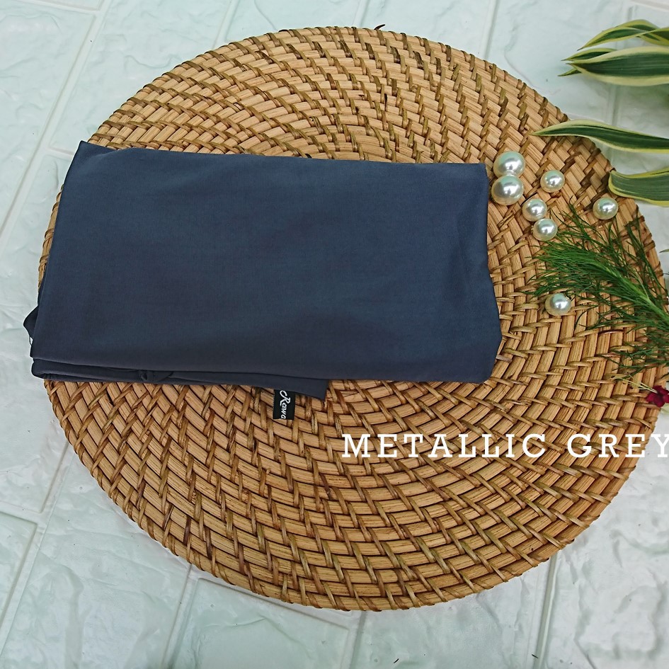 Jilbab Jersey Hijab Instan Bergo Antem Kerudung Pet Anti Tembem original-metallic grey