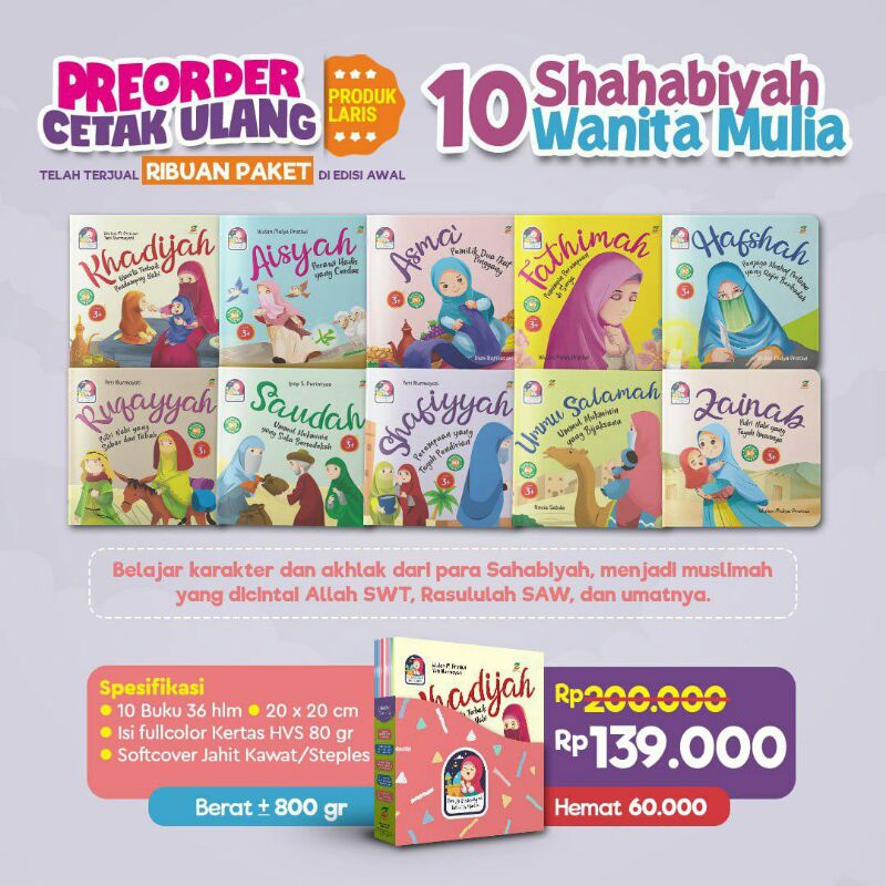 Buku 10 Shahabiyah Wanita Mulia Buku Anak Muslim Ziyad Books Lian Bookstore Jateng