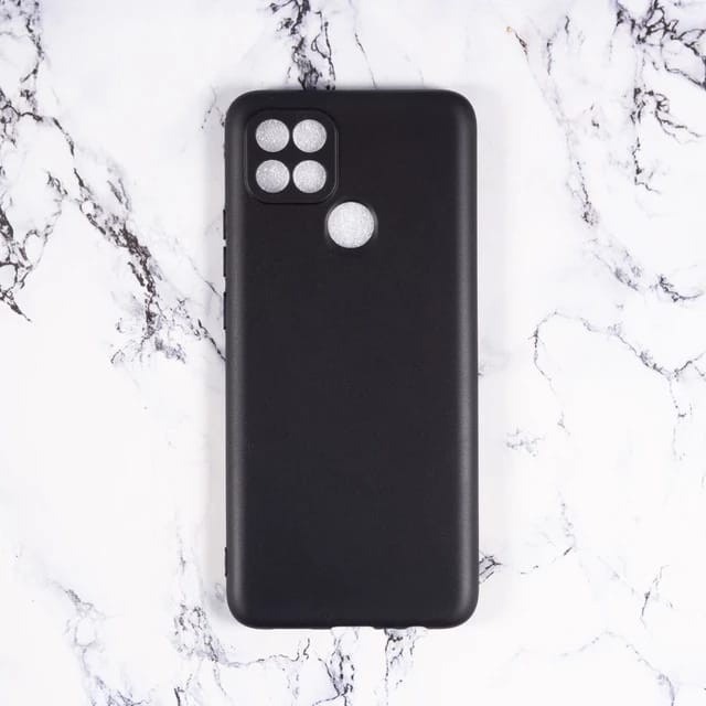 SoftCase Macaron Black Oppo A15 A15S 6.52 Inchi TPU Full Black Protection Camera Non Slip