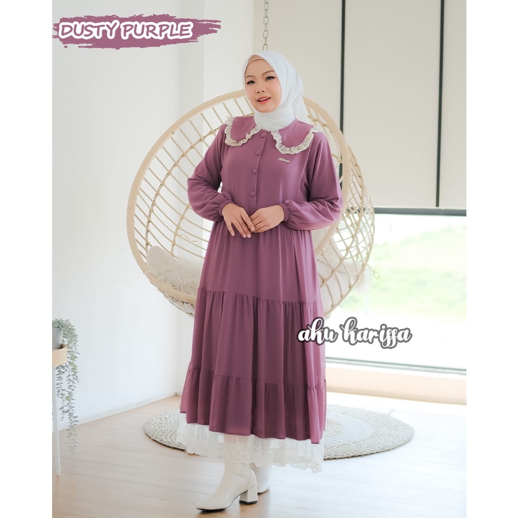MIDI DRESS CERUTY MIKAYLA AKU KARISSA REMAJA WANITA STYLE SERUT SUSUN KOREAN LOOK