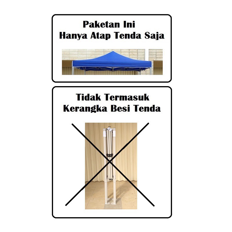 Terpal Atap Tenda Lipat 2x2 Buat Tenda Besi Putih (Tidak Termasuk Kerangka Besi Tenda)