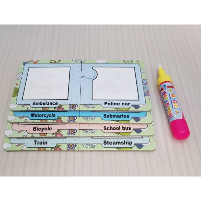 

Water magic pen drawing cars