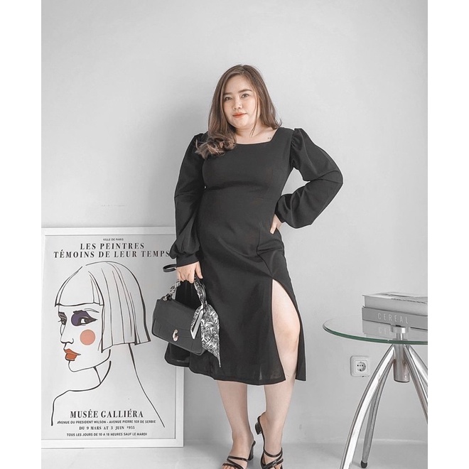 Emily Dress // Dress Lengan Panjang Dress Wanita Lengan Panjang Dress Hitam Bigsize Dress Petite Dress Kerja