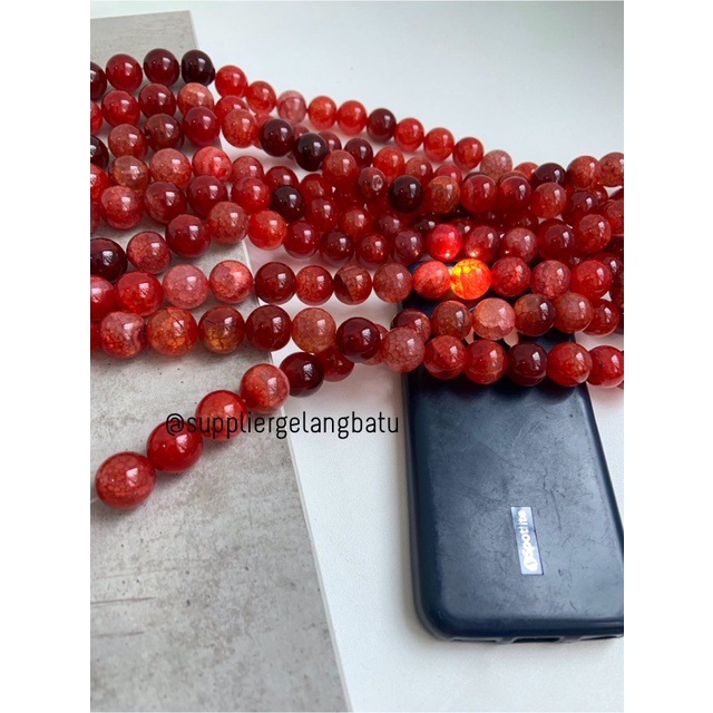 batu red yaspis merah serat 14mm natural perhiasan bahan gelang kalung anting strap mask kerajinan tangan craft citayam fashion week etink vintage elegan bali manik crystal perhiasan