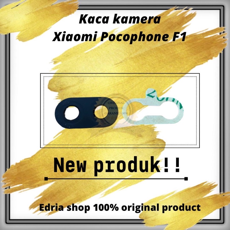 Kaca Lensa Kamera Belakang Xiaomi Pocophone F1 Sudah sama lem Black