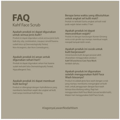 Kahf Gentle Exfoliating Face Scrub 100 ml - Sabun Wajah Muka Pria Untuk Angkat Sel Kulit Mati &amp; Mengecilkan Pori Atasi Kulit Kusam