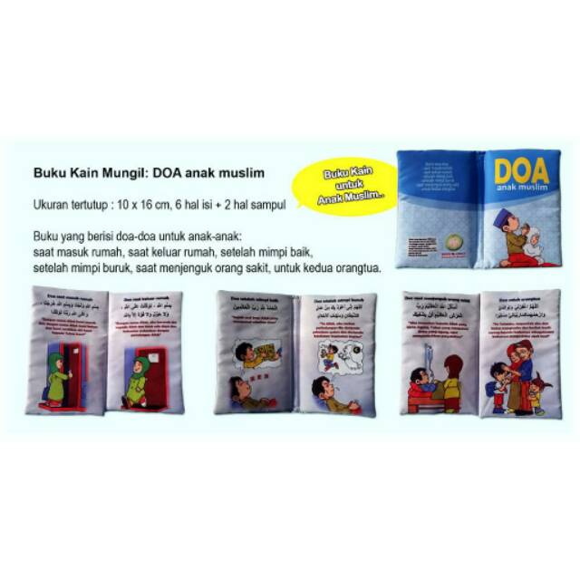 softbook/Buku bantal/buku kain/buku islami/mainan edukasi buku anak bayi balita/doa anak muslim