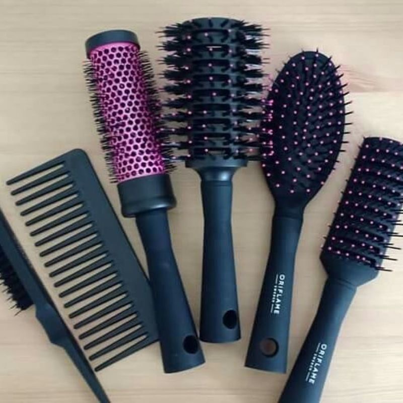 Styler Cushion Brush,Vent Brush,Big, Medium Round Brush, Teasing Brush,Detangle Brush, Brush Cleaner