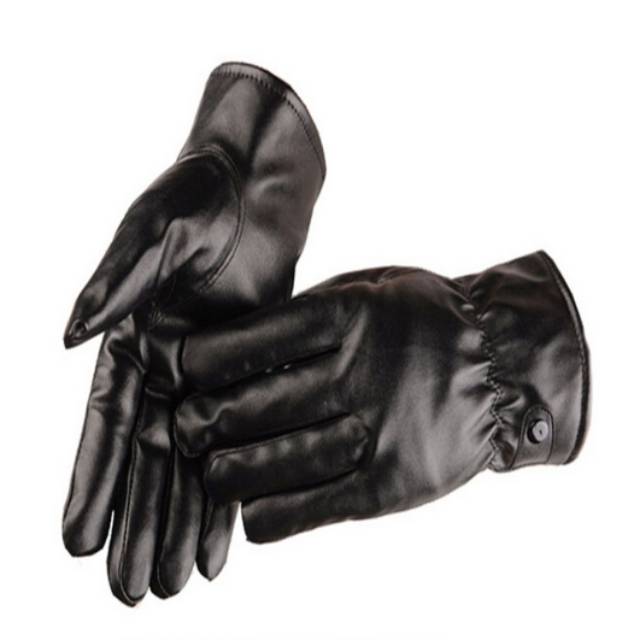 Man Woman Winter Touch Screen Gloves PU Leather Dalam Bulu Hangat Sarung Tangan Musim Dingin