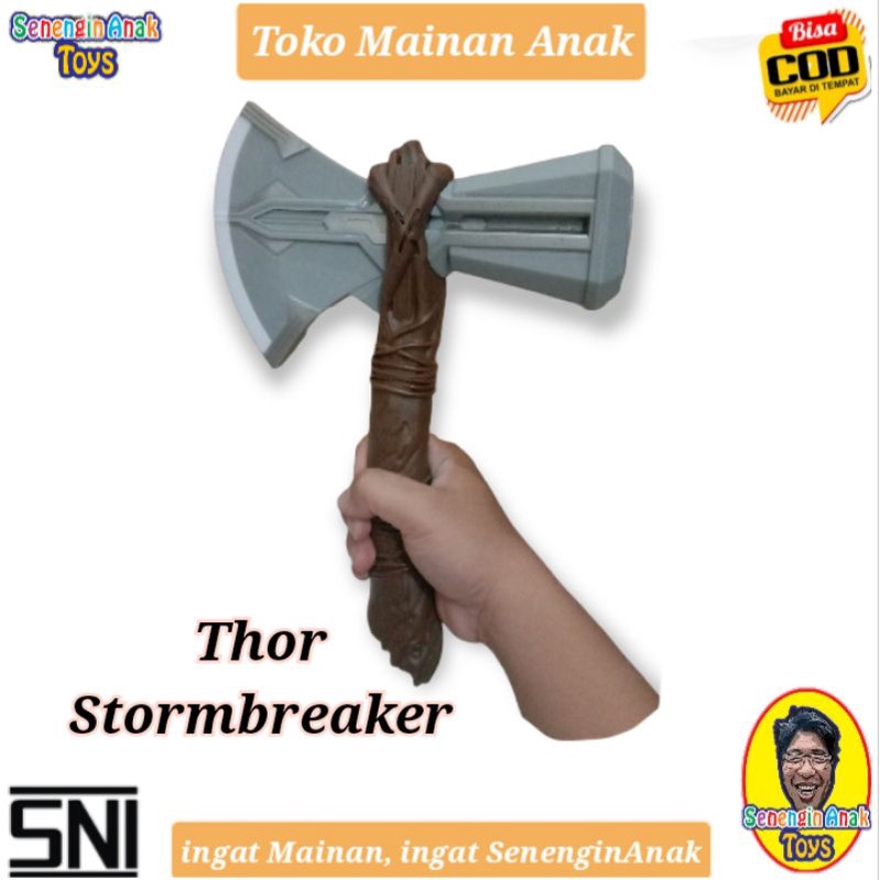 Mainan senjata kapak thor Stormbreaker ada lampu dan suara - SenenginAnak