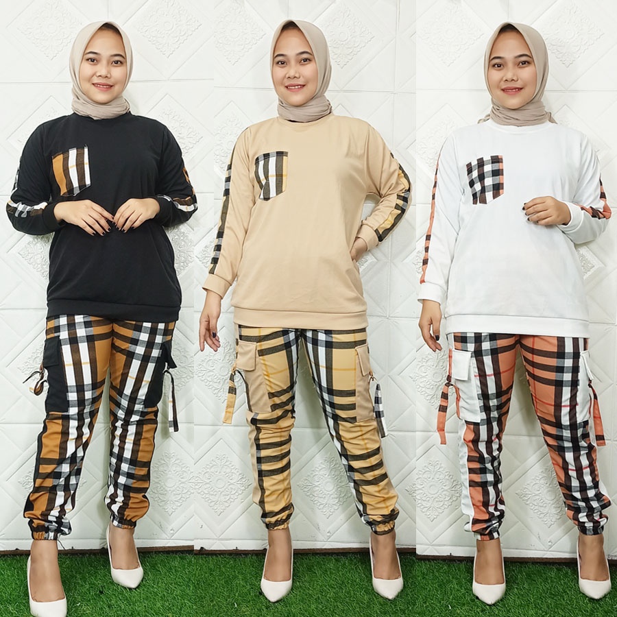 SETELAN POCKET BURRBERRI BAJU DAN CELANA GL FASHION