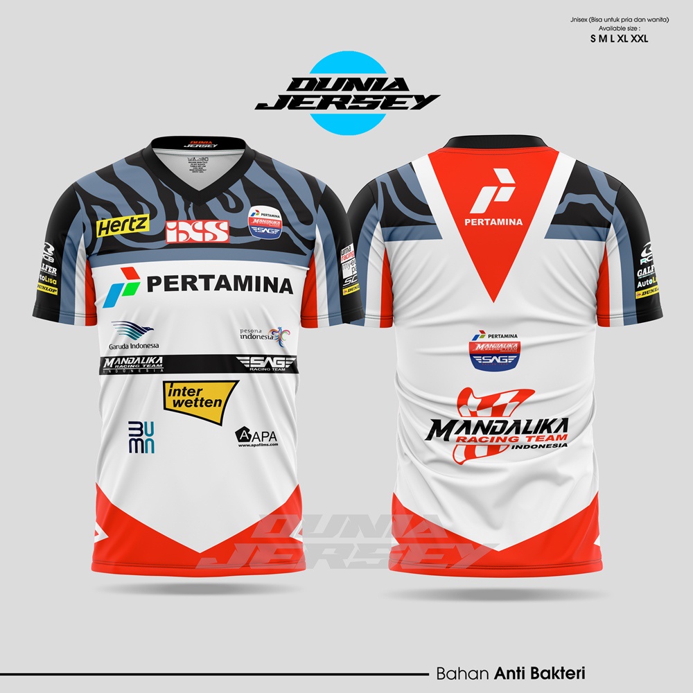 (DUNIAJERSEYPRINTING) Murah / Bisa COD / Grosir Jersey Pertamina Mandalika Racing Team / Jersey Mand