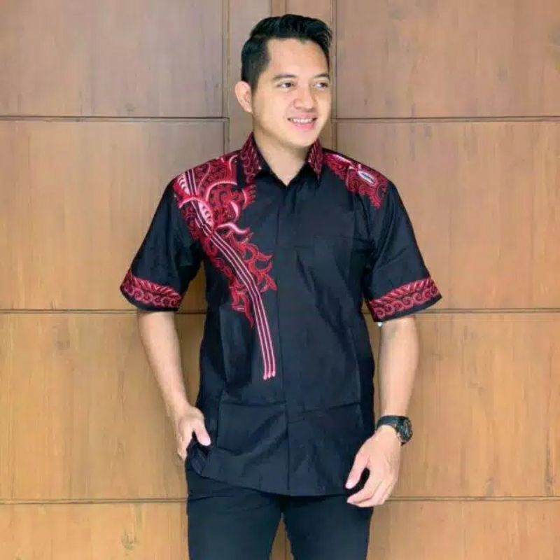 kemeja batik pria JZ merah