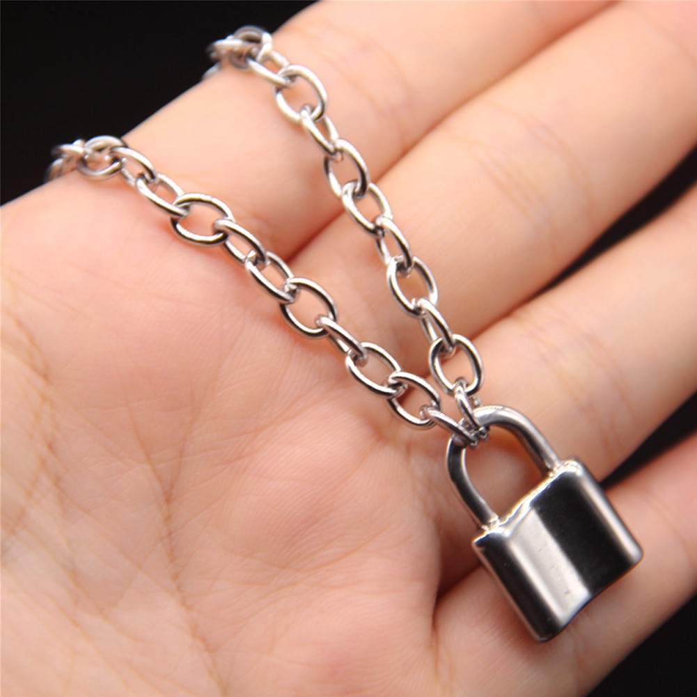 Gembok dengan Kalung Rantai Bahan Stainless Steel untuk Pesta / Club