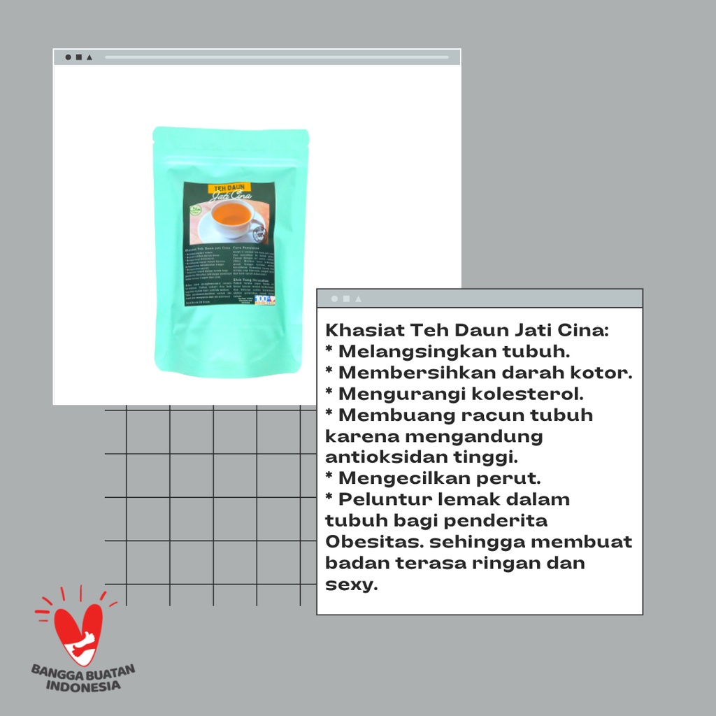 

MBS - Termurah Terlaris Teh Pelangsing Daun Jati Cina 50 gr gram / Diet Sehat