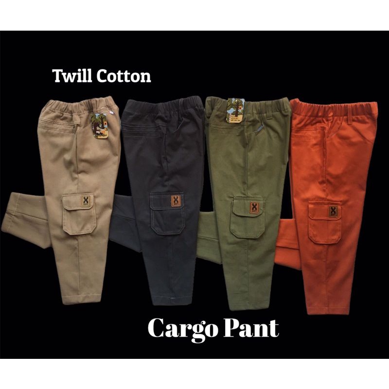 CELANA PANJANG CARGO ANAK UMUR 1-6 TAHUN | KAIN TWILL STRECTH PREMIUM