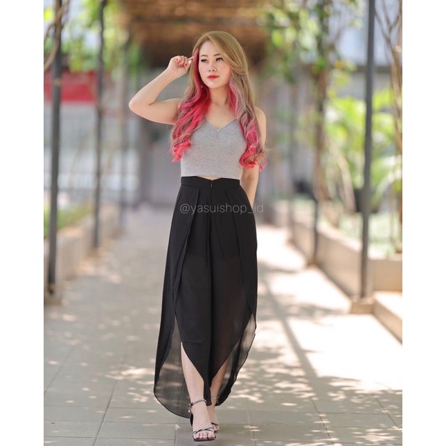 YASUI - Escarpat Pants (M-XXL) | See Through Chiffon Pants | Celana Chiffon See Through Petite - Big