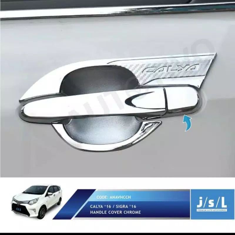 Cover handle mobil Calya/ Sigra 2016 Hitam &amp; Chrome jsl