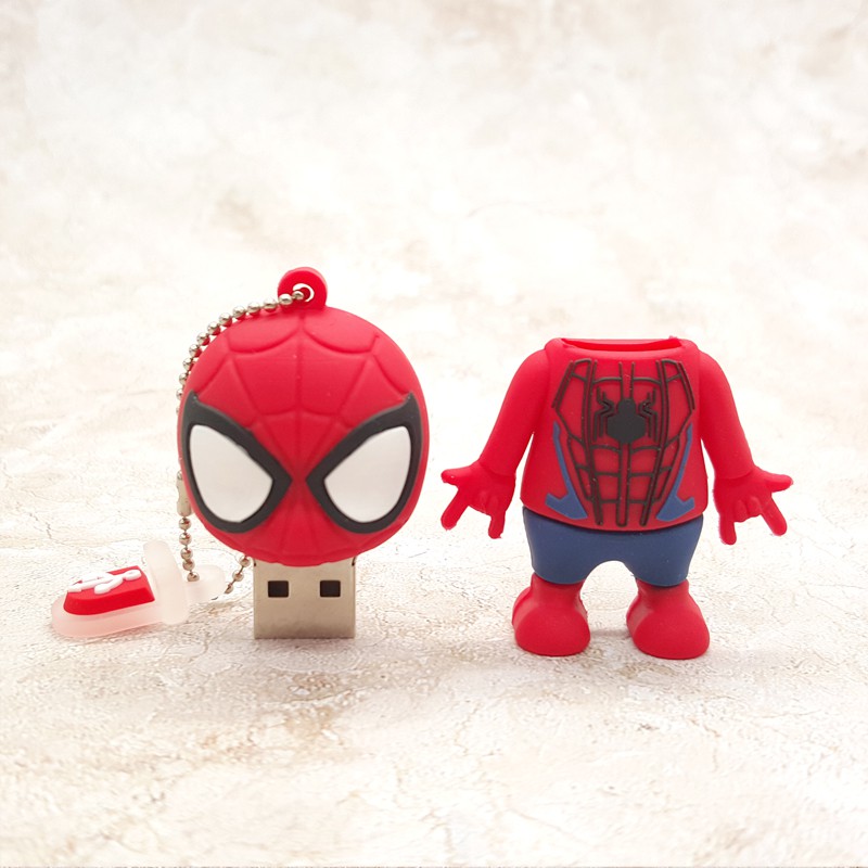 Flash Disk USB 2.0 Kapasitas 1TB Motif Kartun Spider Man dengan Adapter OTG