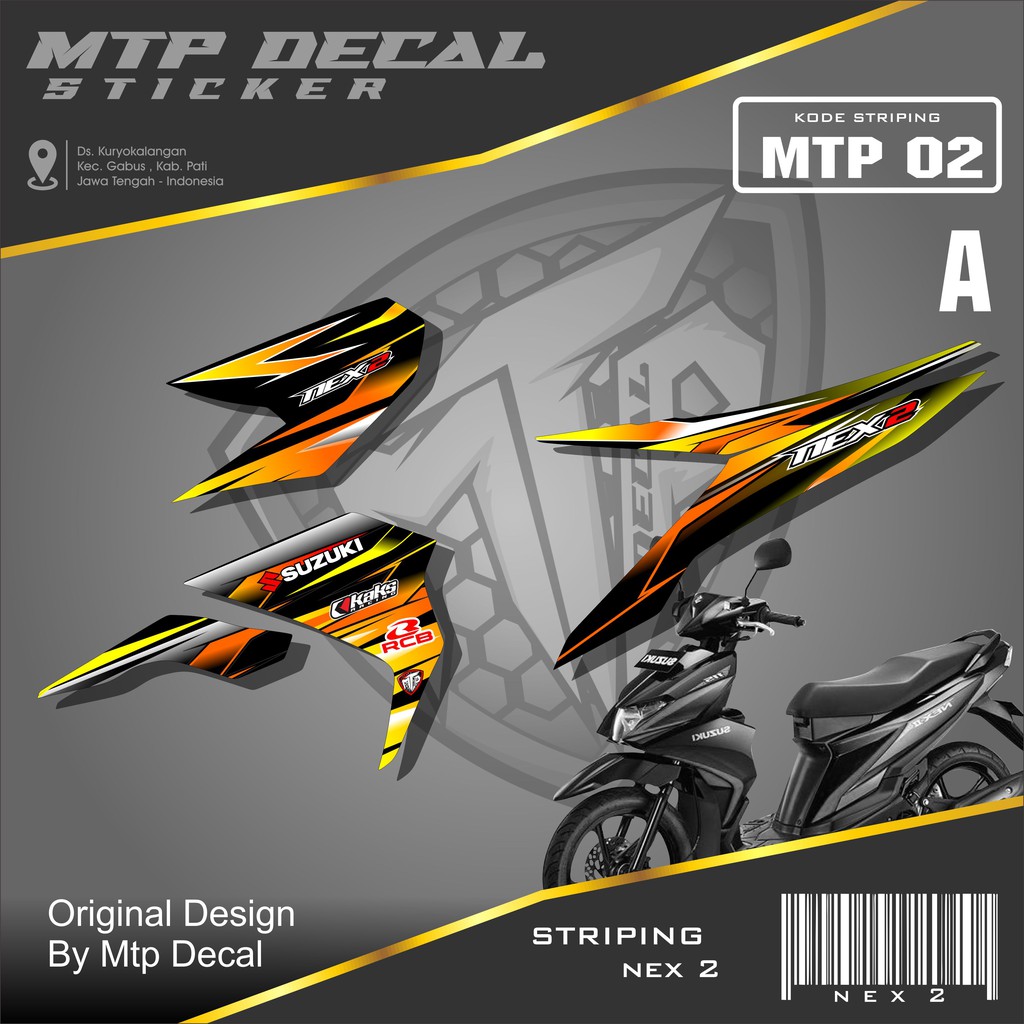Sticker Striping Suzuki NEX 2 Semifullbody-Striping Suzuki Nex 2 Motif Racing MTP-002