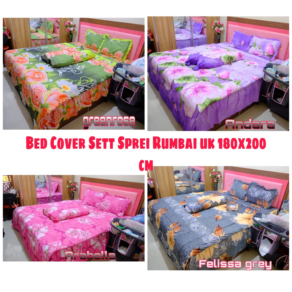 Bed Cover Sett Sprei Rumbai Uk 180X200 Cm