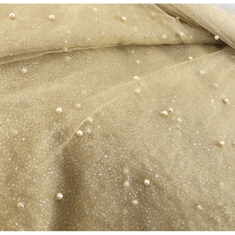 Kain TILE MUTIARA GLITTER Premium / Pearl Tulle Exclusive Pearls