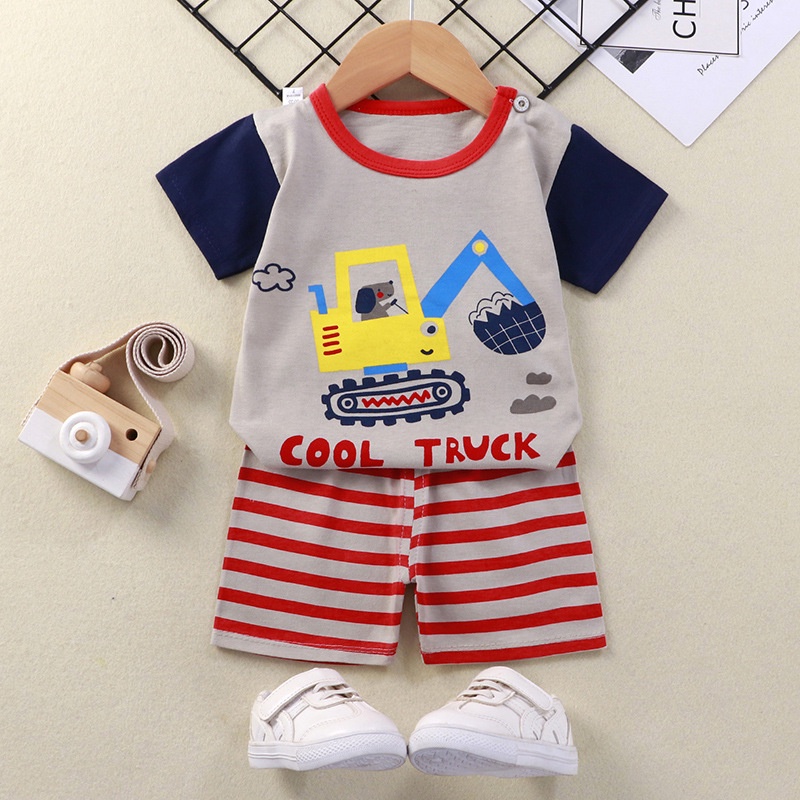 Baju Setelan Anak Kaos Lengan pendek Celana pendek baju bayi laki laki baju bayi perempuan stelan bayi stelan anak 0-4 tahun setelan bayi stelan bayi laki laki DZ