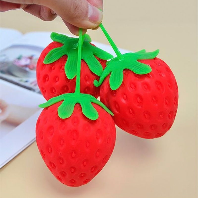 Mary Squishy Mainan Strawberry Untuk Bermain UV Printing Sensory Fidget Vent Novelty Stress Relief Prank Gag Anak Dewasa Fa