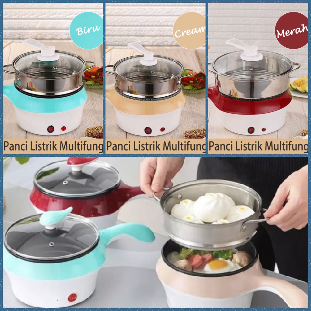 Panci Electric Fry Pan Panci Listrik Multifungsi Lapisan Stainless Steel Panci Elektrik