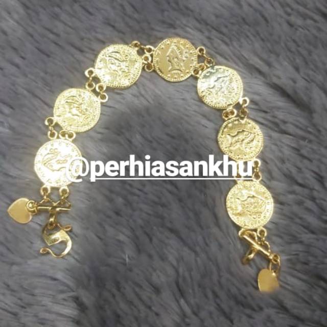 Gelang koin replika emas 24k