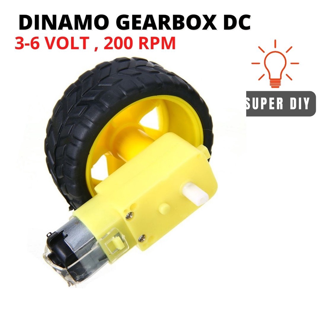 Dinamo Motor DC/ dinamo motor geneator mini / motor dc 3/5/12/24 volt  Gearbox Gear Box Robot Mobil Car Kuning 3 - 6 volt dinamo gerabox motor gearbox DINAMO PRAKARYA DINAMOI ROBOTIK DINAMO MOBIL MAINAN Mobil Smart Car Arduino